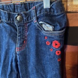 Girls‎ Gymboree floral embroidered adjustable jeans 6